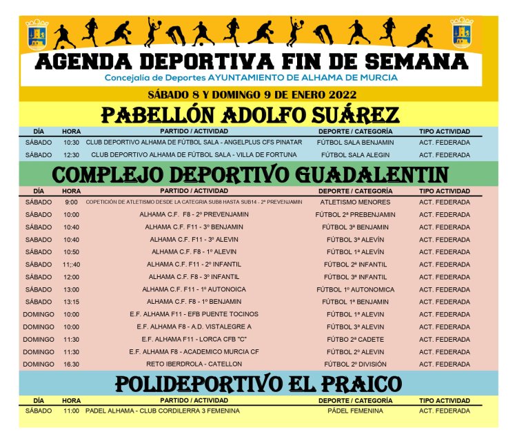 Agenda deportiva fin de semana