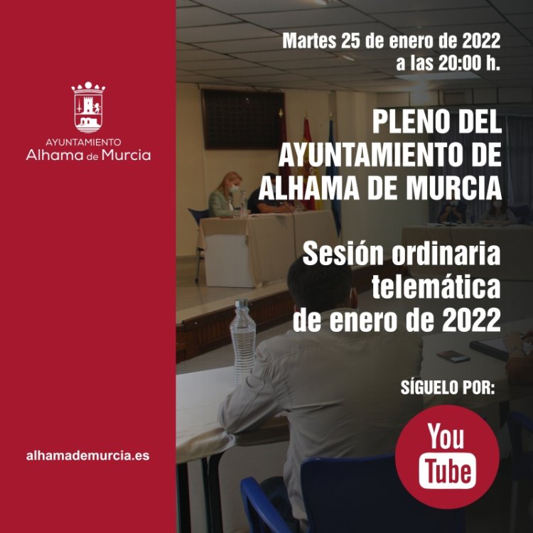 Convocatoria de Pleno: sesión ordinaria telemática » martes 25 de enero de 2022