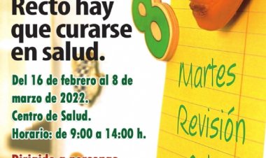 Programa de Prevención de Cáncer de Colon y Recto: del 16 de febrero al 8 de marzo de 2022