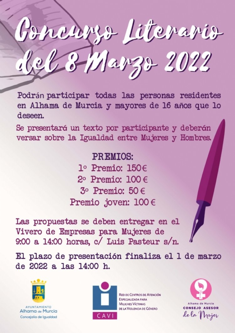 Participa en el Concurso de Literatura del 8 de marzo, Día Internacional de la Mujer
