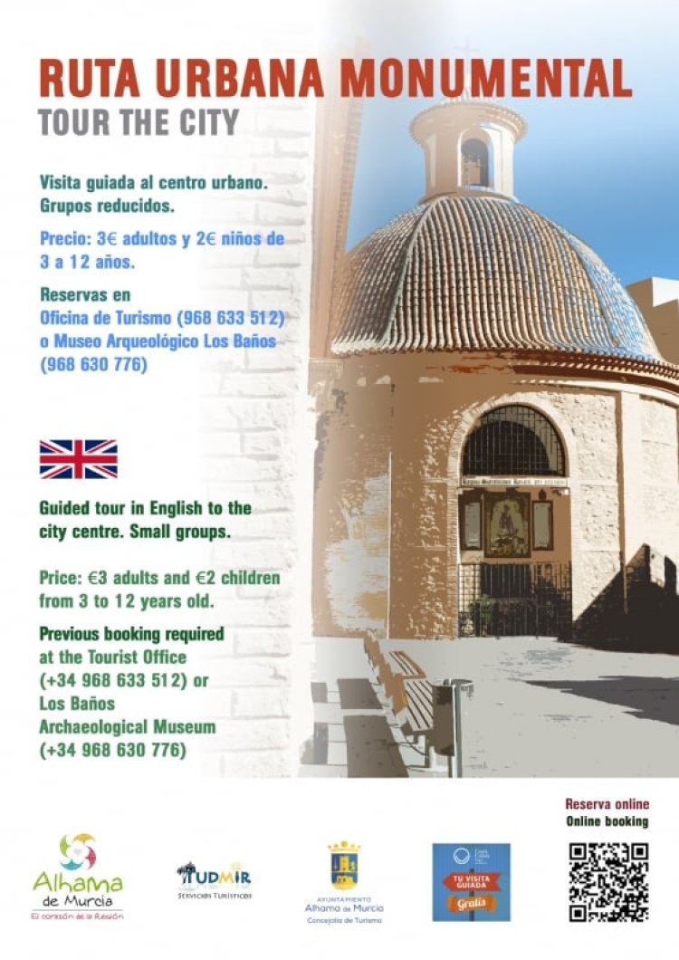 Este domingo 27 de febrero, a las 11.00 h. "Ruta Urbana Monumental", un paseo por la historia de Alhama recorriendo los puntos culturales más emblemáticos del centro urbano