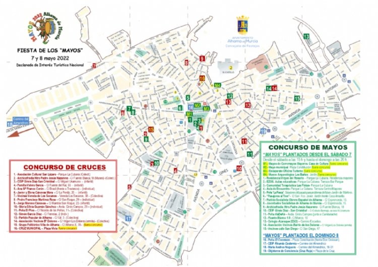 Plano de Mayos y Cruces - Fiestas de Los Mayos 2022