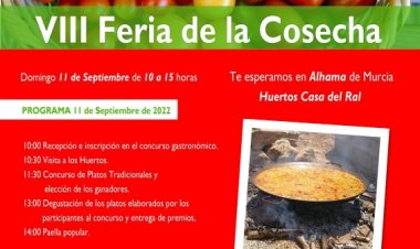 VIII Feria de la Cosecha de Alhama de Murcia: domingo 11 de septiembre
