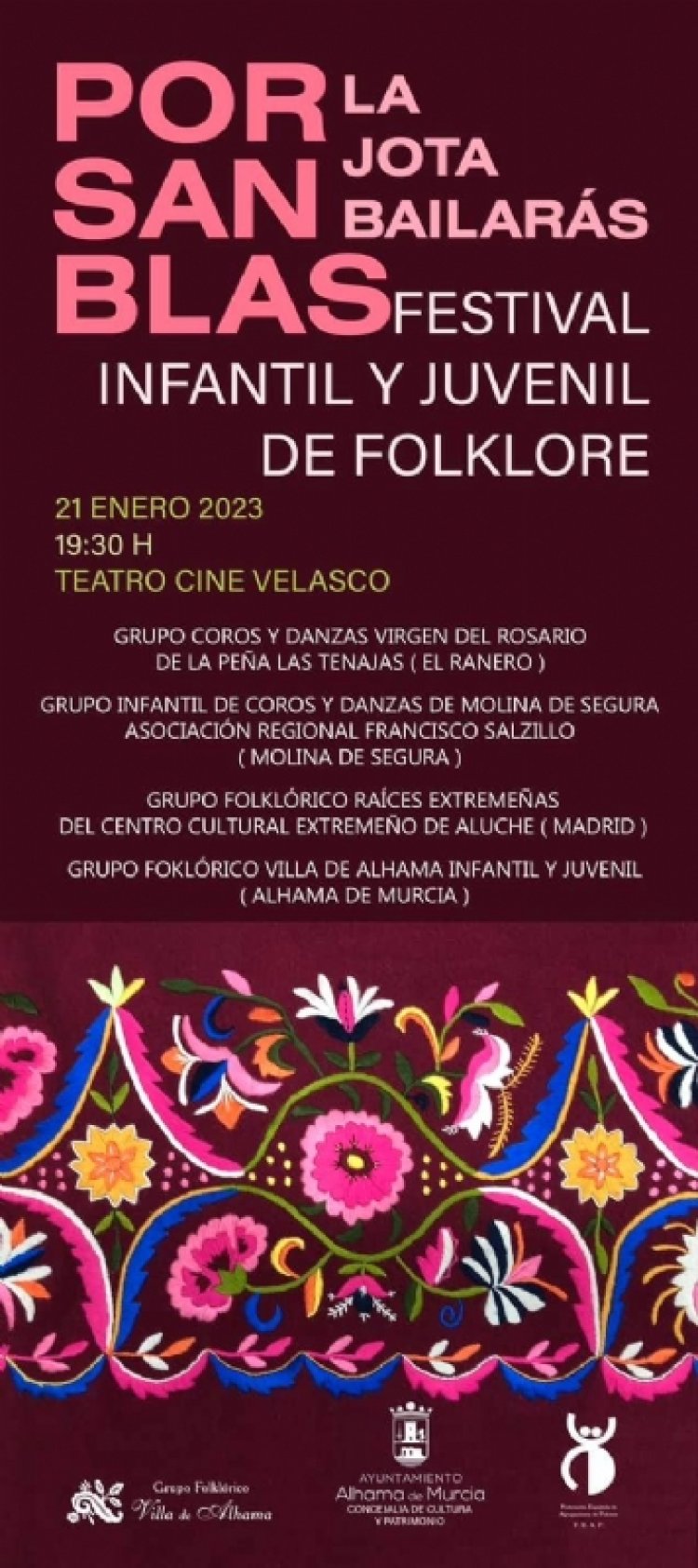 El Grupo Folklórico Villa de Alhama presenta una nueva edición del festival ´Por San Blas, la jota bailarás´