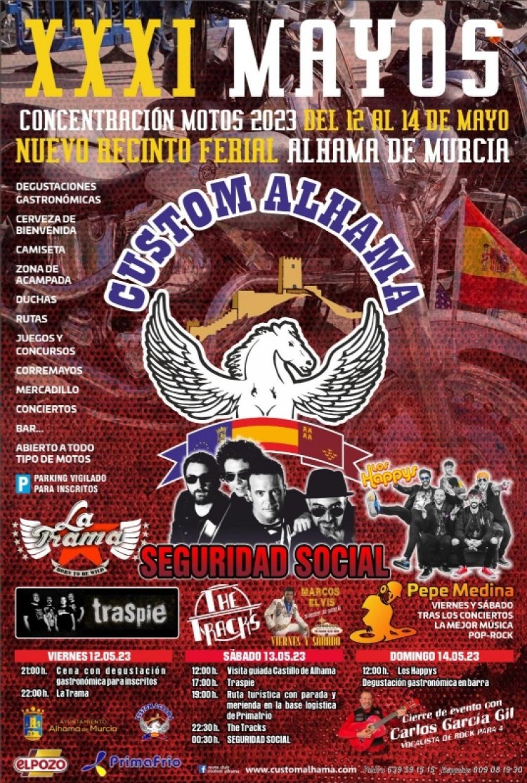 Seguridad Social actuará en Alhama en la XXXI edición de Mayos Custom