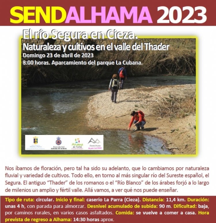El martes 11 de abril se abre el plazo de inscripción para las rutas 3 y 4 de Sendalhama 2023