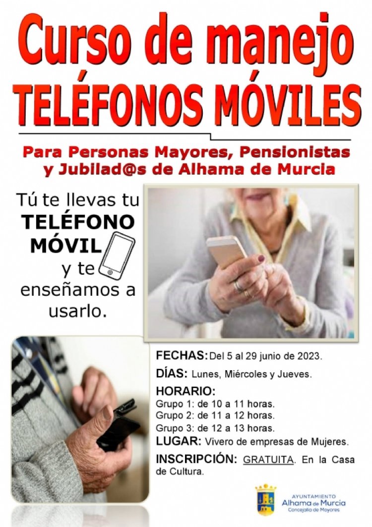 Curso de manejo de teléfonos móviles para mayores, pensionistas y jubilados