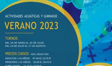 Actividades acuáticas y gimnasio. Verano 2023