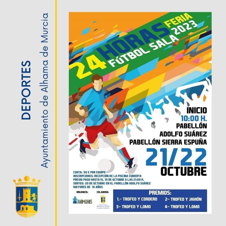 Último día para apuntarse al torneo '24 horas de fútbol sala' que se disputará este fin de semana.