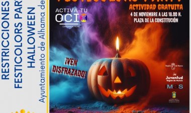 Festicolors Party de Halloween: restricciones de tráfico y transporte en Alhama de Murcia