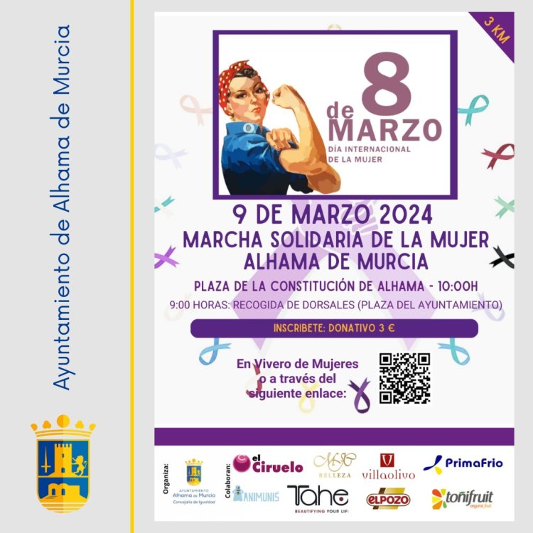 Este próximo sábado 9 de marzo, con motivo del Día Internacional de la Mujer, se realizará una Marcha Solidaria de la Mujer por el municipio. ¿Te has inscrito ya