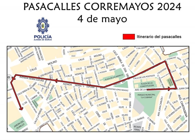 RESTRICCIONES AL TRÁFICO DURANTE EL PASACALLES DE CORREMAYOS
