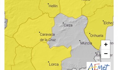 El Valle del Guadalentín en alerta amarilla por fuertes vientos este martes 28 de enero