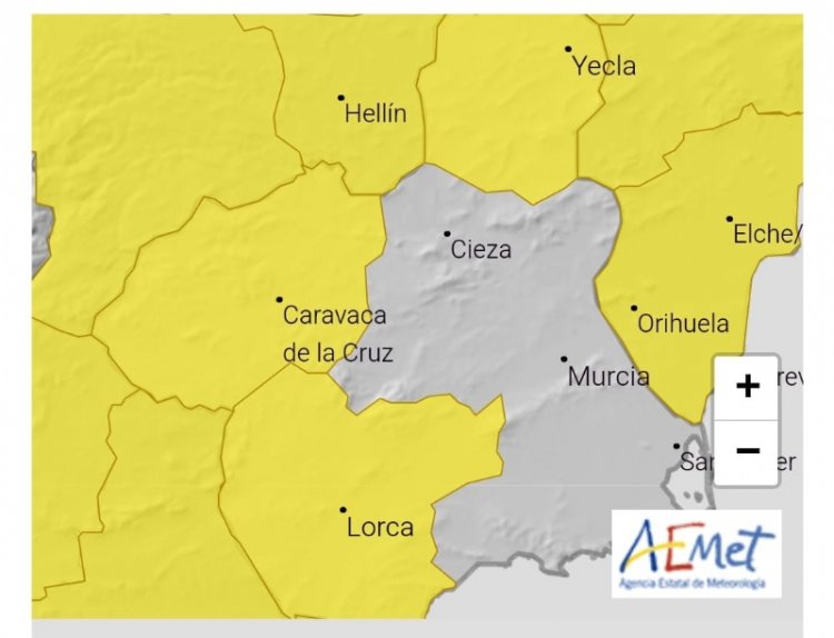 El Valle del Guadalentín en alerta amarilla por fuertes vientos este martes 28 de enero