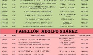 Agenda Deportiva para el fin de semana del 28 al 30 de marzo de 2025