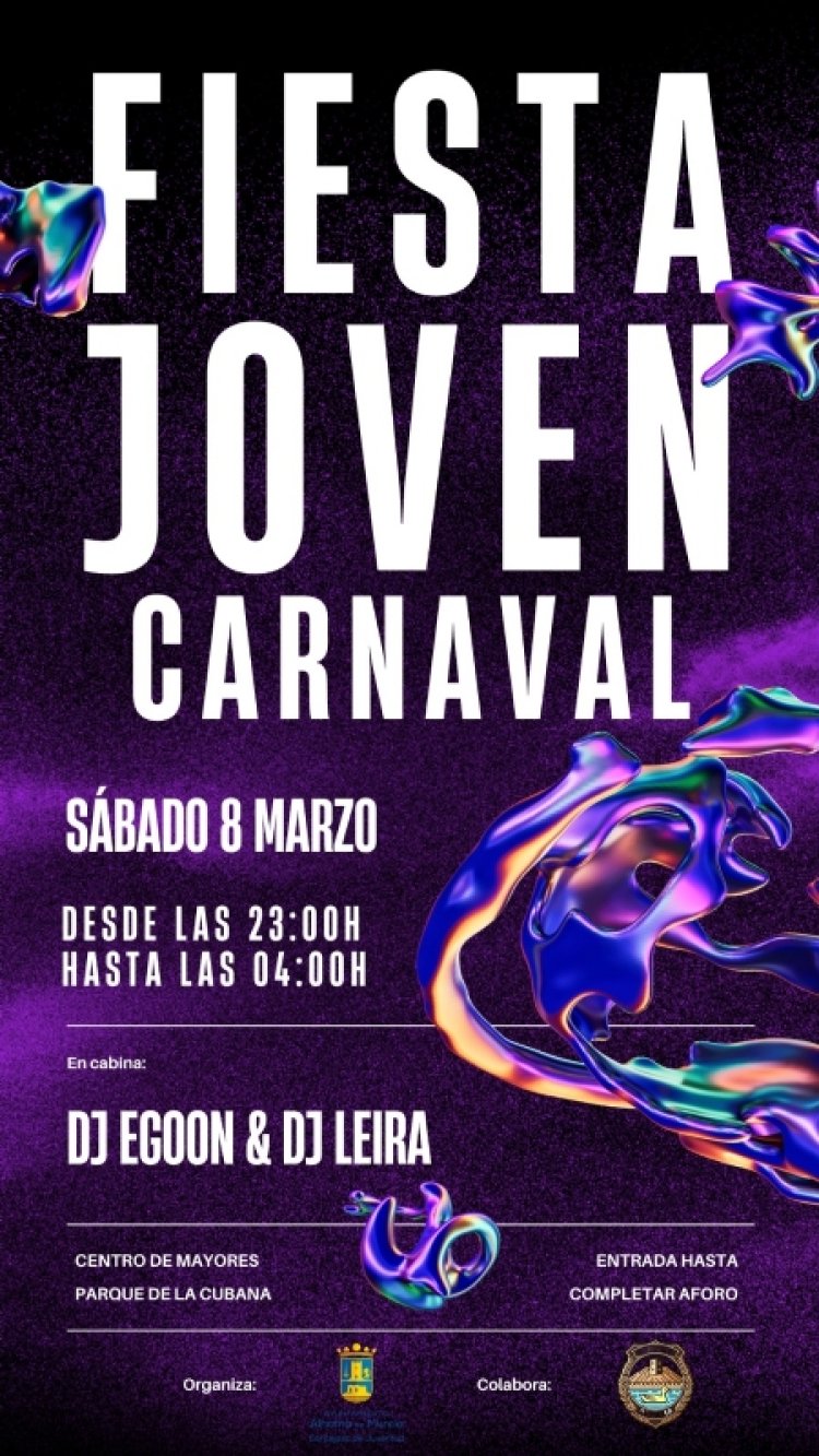 El Ayuntamiento organiza una Fiesta Joven de Carnaval 2025