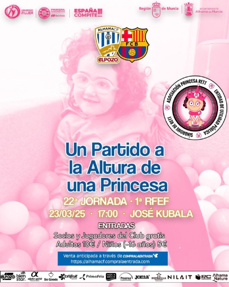 Alhama acoge un partido solidario en apoyo a la Asociación Princesa Rett