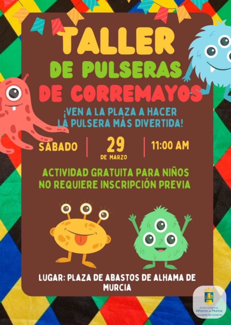 Taller Infantil Pulseras de Corremayos en la Plaza de Abastos este sábado 29 de marzo