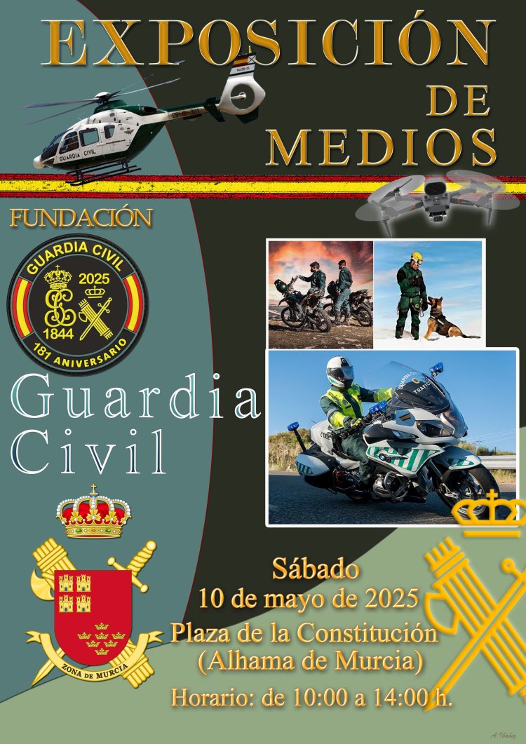 La Guardia Civil expone sus recursos humanos y técnicos por la celebración del 181º aniversario de su fundación