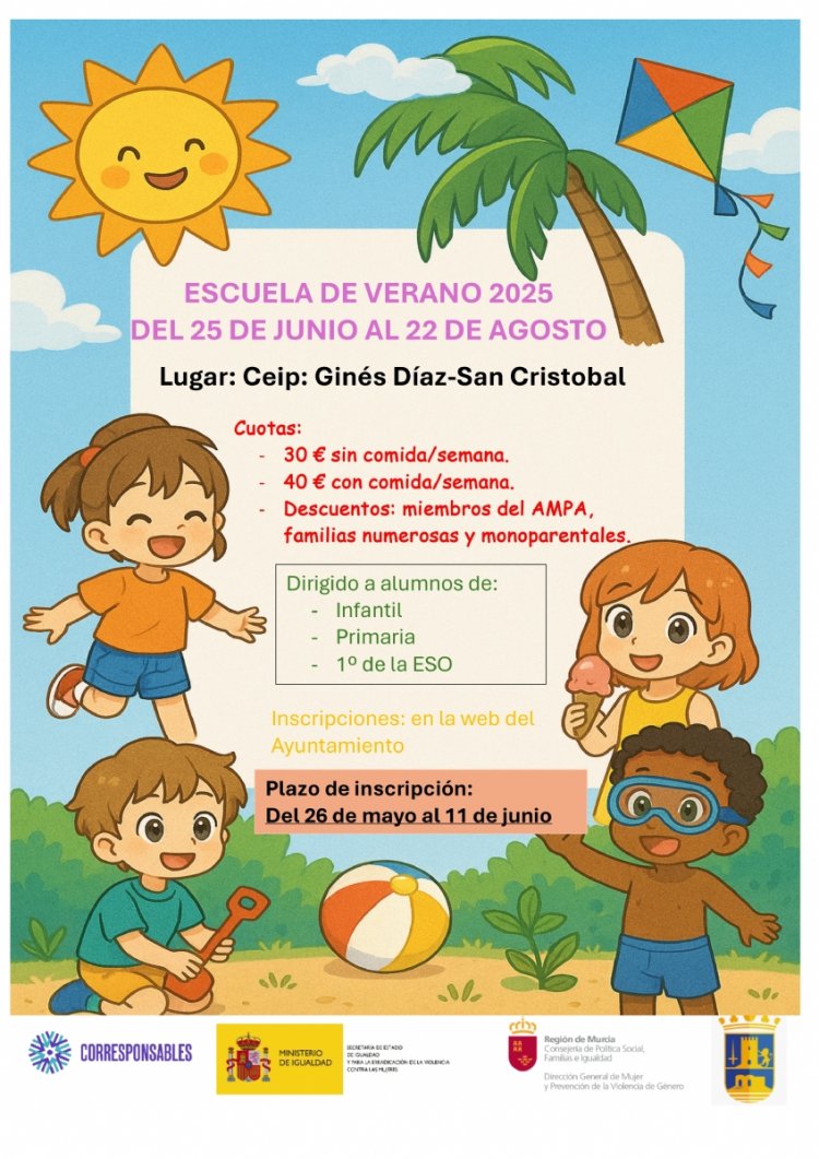 Abierto el plazo de inscripción para la Escuela de Verano 2025