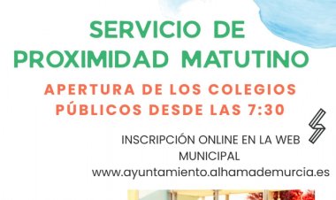 Información sobre el Servicio Municipal de Proximidad Matutino para el curso 2025- 2026