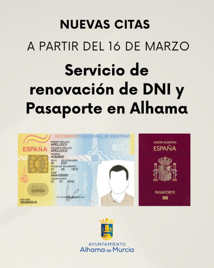 Apertura de nuevo plazo de inscripción para DNI y pasaporte a partir del lunes 16