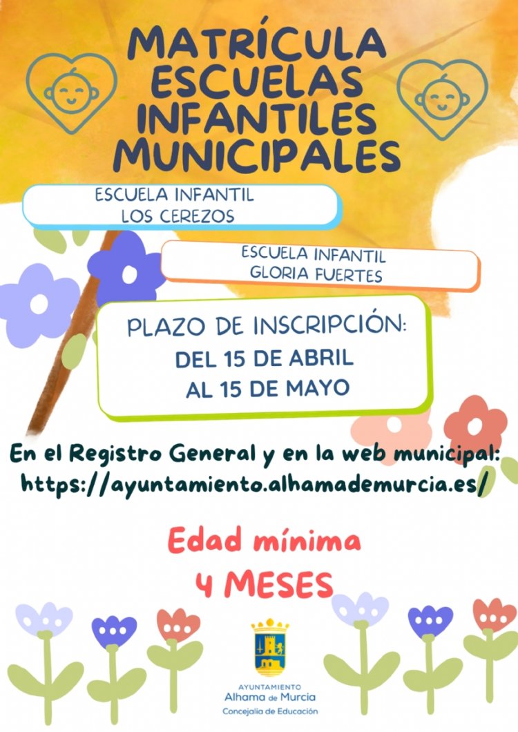 Educación abre del 15 de abril al 15 de mayo el plazo de nuevo ingreso en las Escuelas Infantiles Municipales