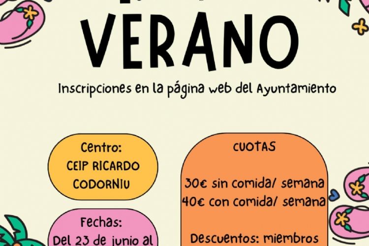 La Escuela de Verano Municipal abre inscripciones del 18 de mayo al 12 de junio