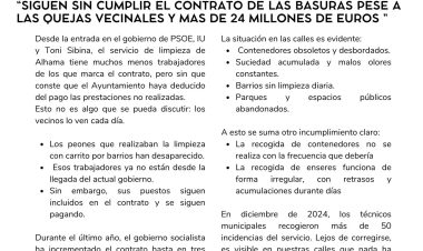 PP Alhama: Más de 24 millones de euros y alhama sigue sucia.