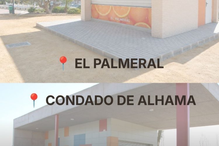 El Ayuntamiento abre el plazo para optar a la gestión de los quioscos de El Palmeral y Condado de Alhama