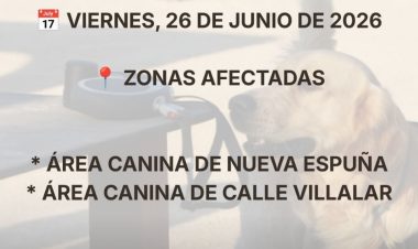 Las áreas caninas de Nueva Espuña y calle Villalar recibirán un tratamiento de desinfección el 26 de junio