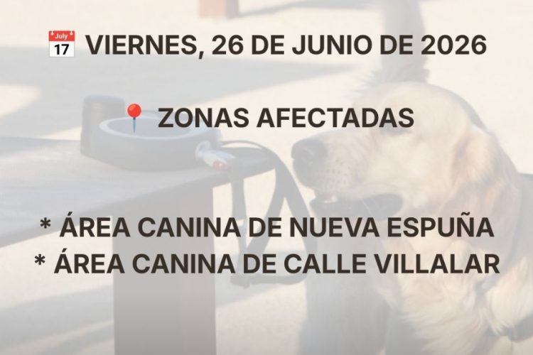 Las áreas caninas de Nueva Espuña y calle Villalar recibirán un tratamiento de desinfección el 26 de junio