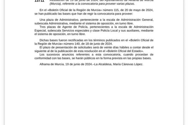 ES URGENTE ACTUAR. LA POLICÍA LOCAL NECESITA REFUERZOS YA.