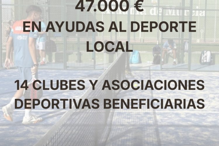 Catorce clubes deportivos de Alhama reciben 47.000 euros en ayudas municipales