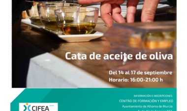 Curso gratuito de Cata de Aceite de Oliva en Alhama de Murcia