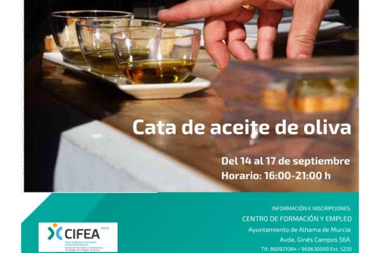 Curso gratuito de Cata de Aceite de Oliva en Alhama de Murcia