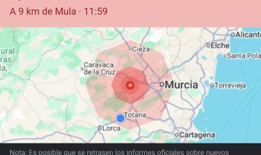 Terremoto de intensidad 4,1 sentido en Alhama, con epicentro en Mula.