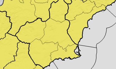 Avisos amarillos por lluvias y tormentas para el jueves en la Región de Murcia