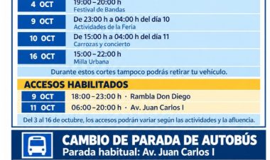 Cambios en el acceso al aparcamiento público y en la parada de autobús durante las fiestas patronales de Alhama