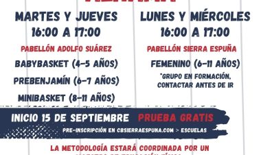 EL CLUB BALONCESTO SIERRA ESPUÑA REVOLUCIONA LA METODOLOGÍA DE SUS ESCUELAS PARA PROTEGER EL CRECIMIENTO DE LOS NIÑOS Y NIÑAS.