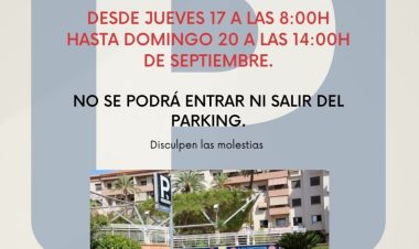 El parking municipal permanecerá cerrado temporalmente por obras del 17 al 20 de septiembre
