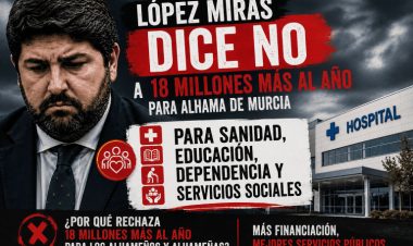 Felipe García: «López Miras tendrá que explicar por qué vota contra 18 millones de euros más al año para Alhama»