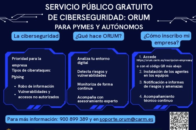 Pymes y autónomos de Alhama pueden reforzar gratis su ciberseguridad con ORUM
