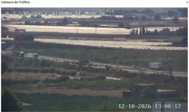 Accidente de tráfico de la A-7, en Alhama de Murcia, con cuatro personas trasladadas al hospital