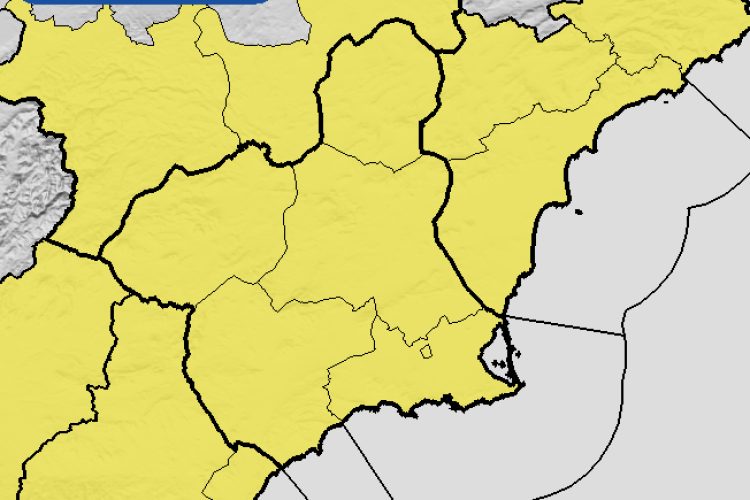 La AEMET advierte de lluvia de 20 litros en una hora y tormentas el sábado en toda la Región